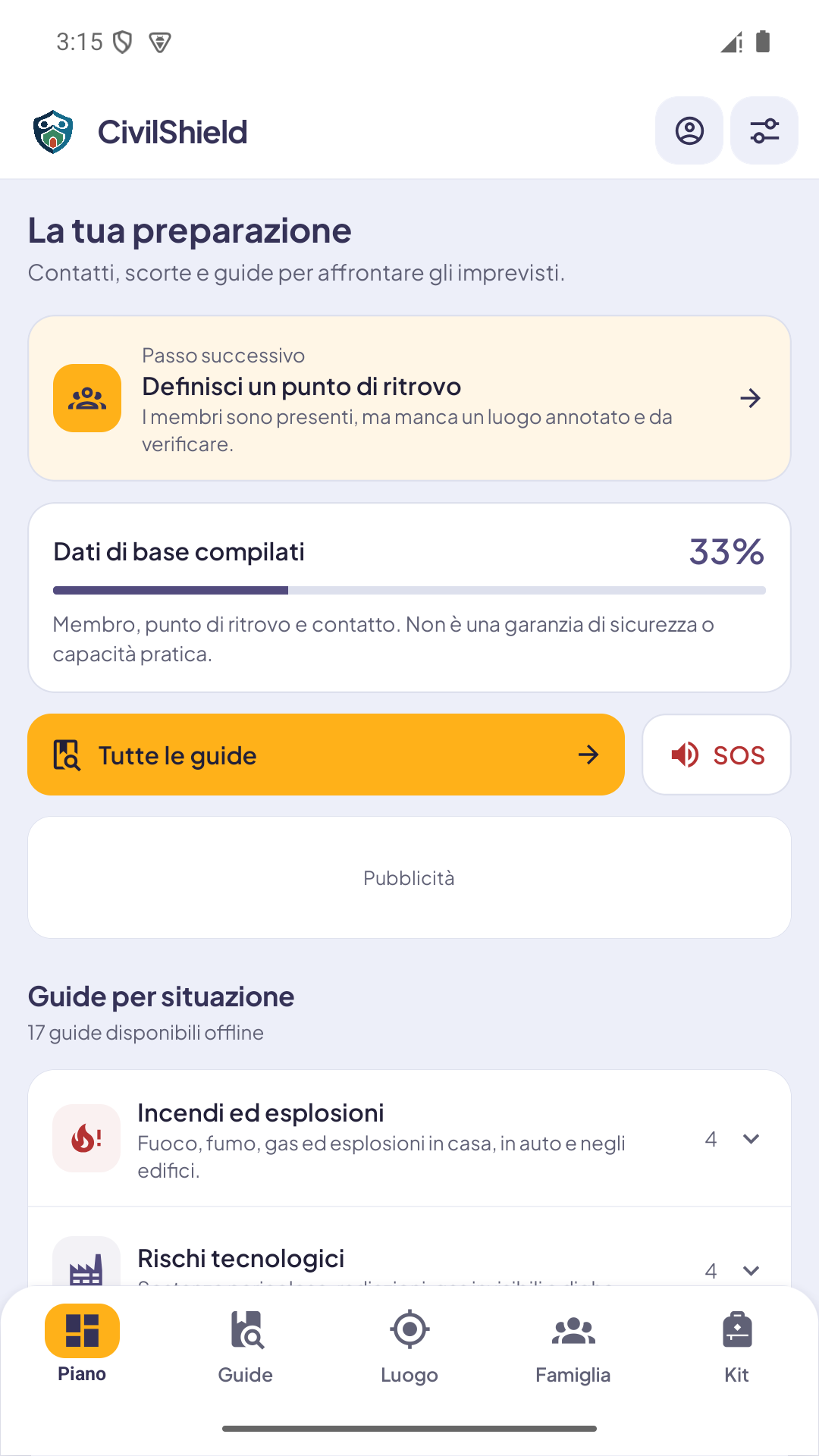 Schermata 1 di CivilShield: Guerra, terrorismo, nucleare. Organizzati prima.