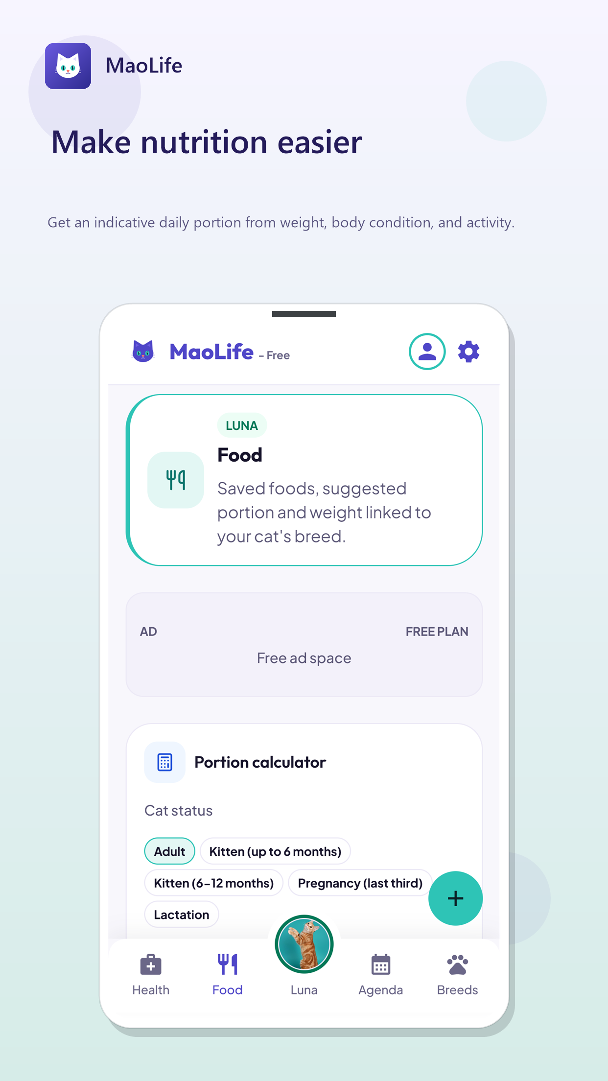 Screen 5 of MaoLife: Your cat's digital home.
